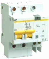 Дифавтомат IEK серия АД12 2п 16А 30мА